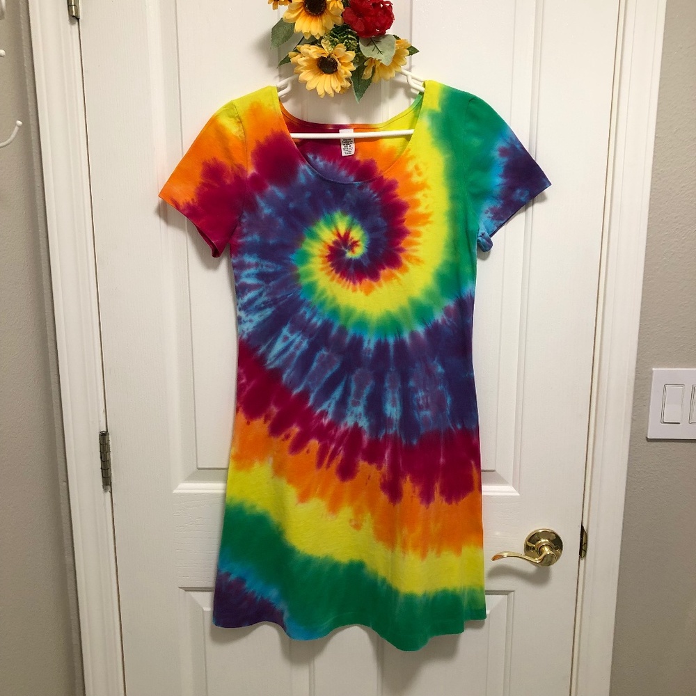 NWOT - Brightly-Colored Tie-Dyed Cotton Dress
